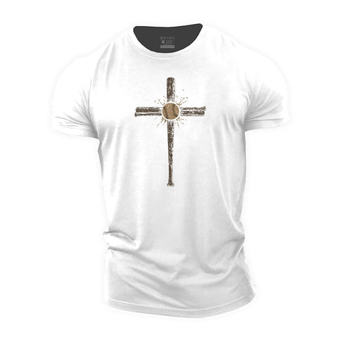 Men's Baseball Cross Cotton T-Shirt