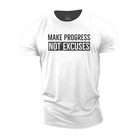 Men's Make Progress Not Excuses Cotton T-Shirt