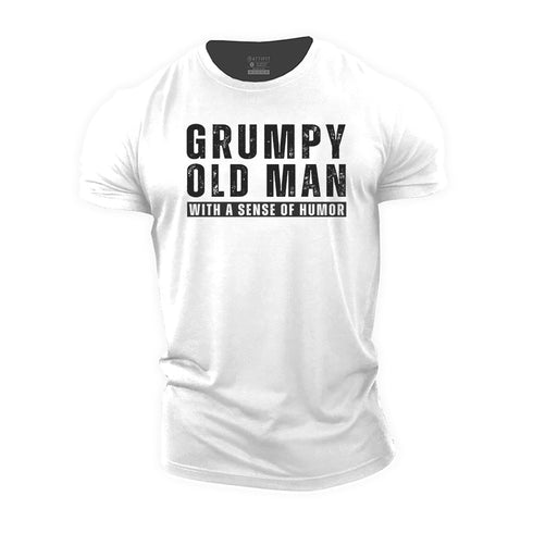 Men's Grumpy Old Man with a Sense of Humor Cotton T-Shirt