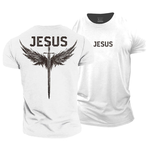 Men's Jesus Wings Cotton T-Shirt