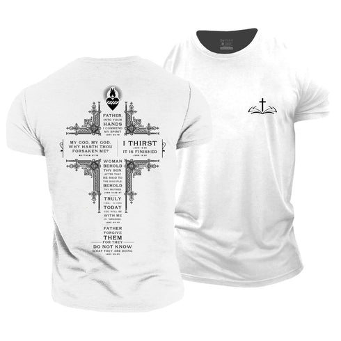 Men's Bible On The Back Cotton T-Shirt