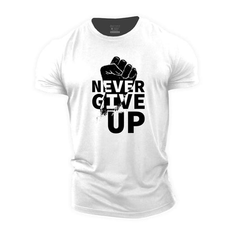 Men's Never Give Up Cotton T-Shirt