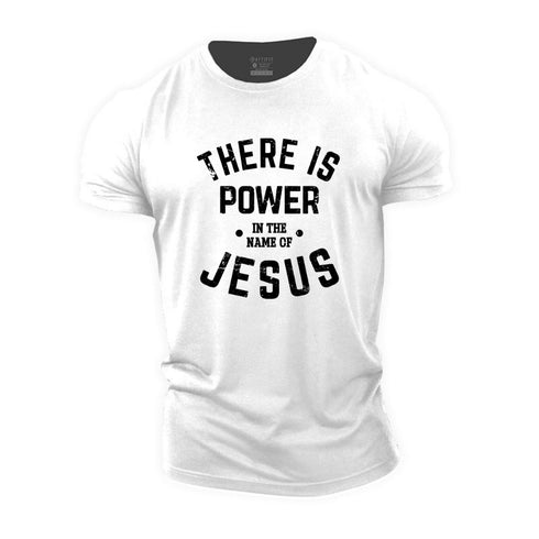 Men's There Is Power In The Name Of Jesus Cotton T-Shirt