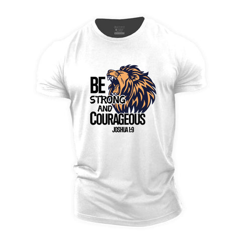Men's Be Strong And Courageous Cotton T-Shirt