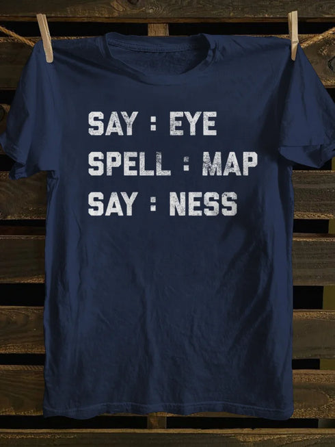 Unisex Say Ele Spell Map Say Ness T-shirt