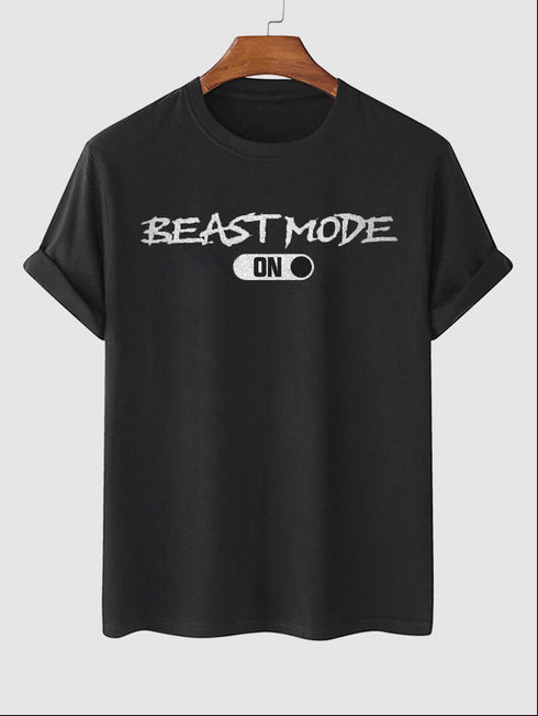 Men's Beast Mode: On Off Wording Printed T-shirt