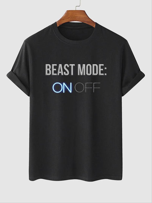 Men's Beast Mode: On Off Wording Printed T-shirt